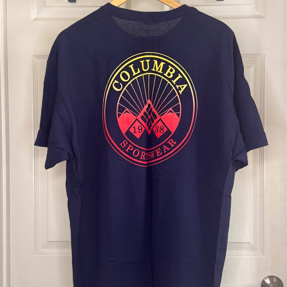 Columbia Sportswear Men's Blue Cotton Branded T in XL - Picture 2 of 3